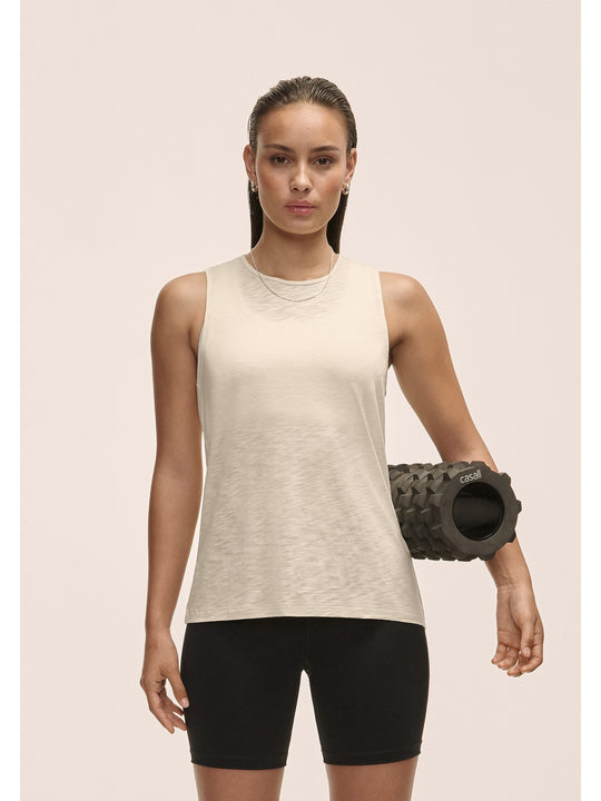 Koszulka treningowa damska treningowa CASALL Soft Texture Tank kolor beżowy

