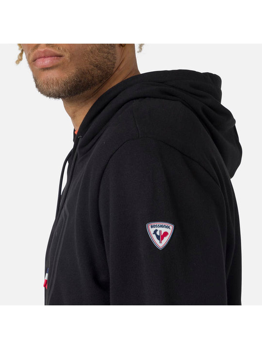 Bluza męska z kapturem Rossignol LOGO SWEAT HOOD FL czarny - Adventure Sports
