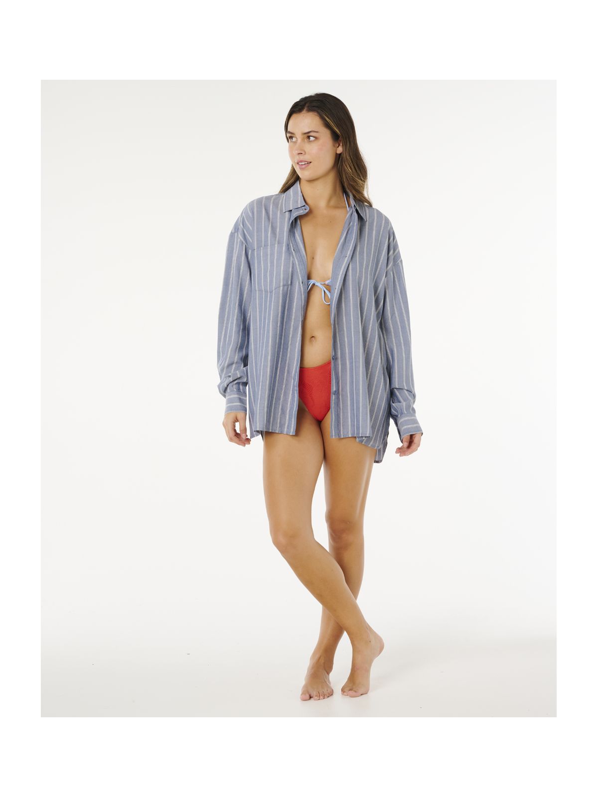 Koszula damska RIP CURL Beach Days Pinstripe Shirt niebieska