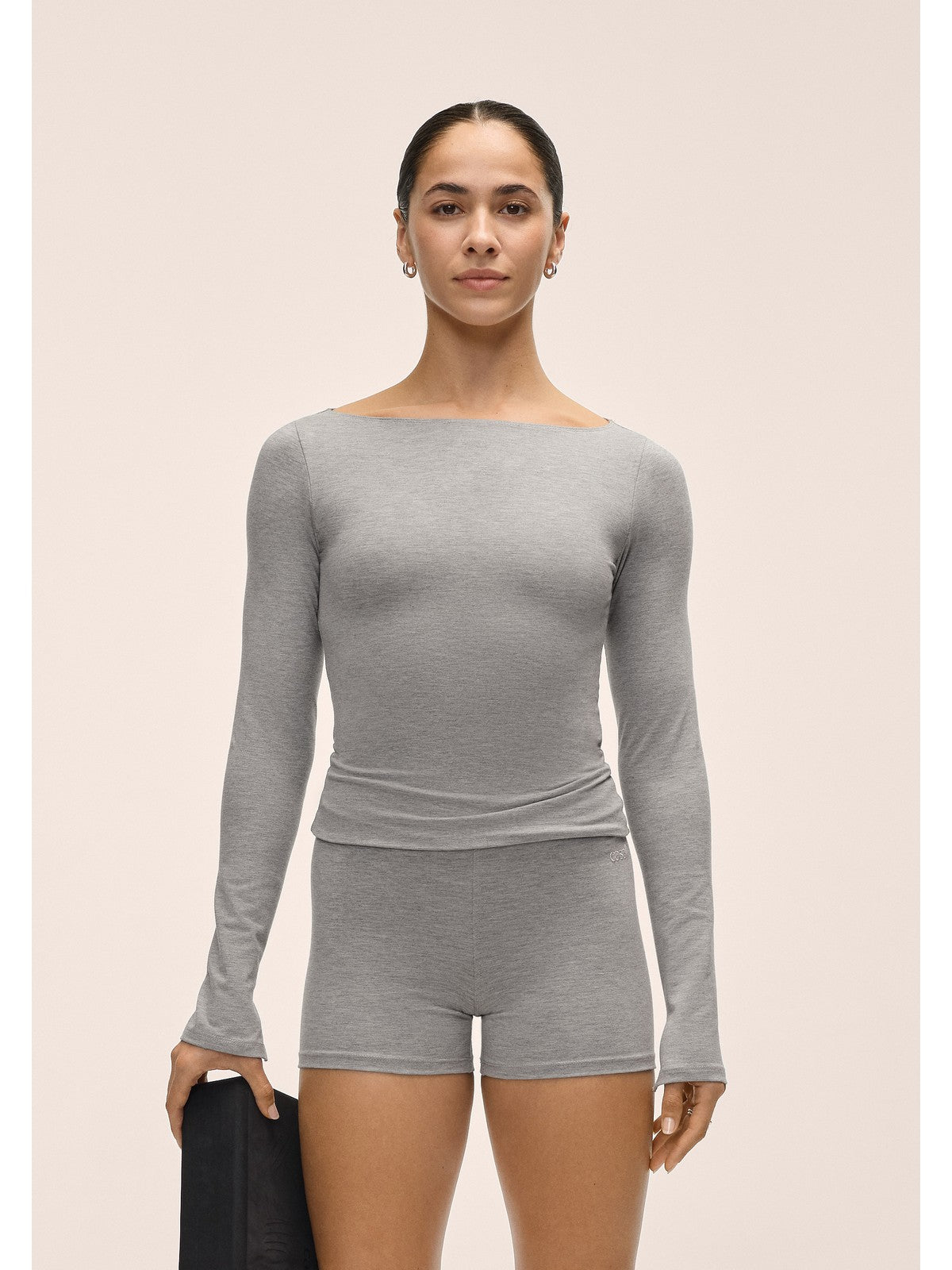 Koszulka treningowa damska CASALL Sublime Boatneck Long Sleeve kolor szary