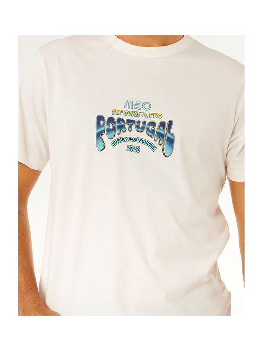 Koszulka męska RIP CURL Meo Peniche Pro 2026 Logo Tee biała
