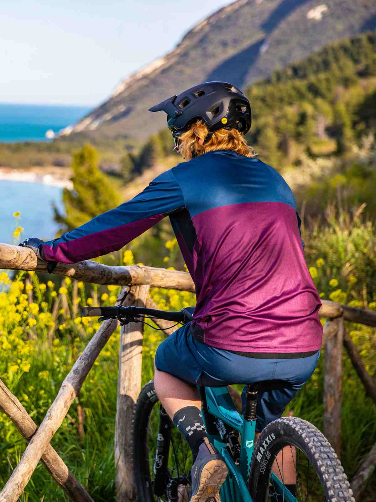 Koszulka rowerowa NORTHWAVE Edge Jersey niebieski/fioletowy - Adventure Sports