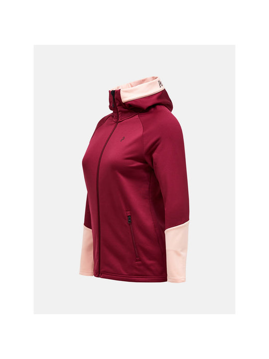 Bluza PEAK PERFORMANCE W Rider Essentials Zip Hood bordowy
