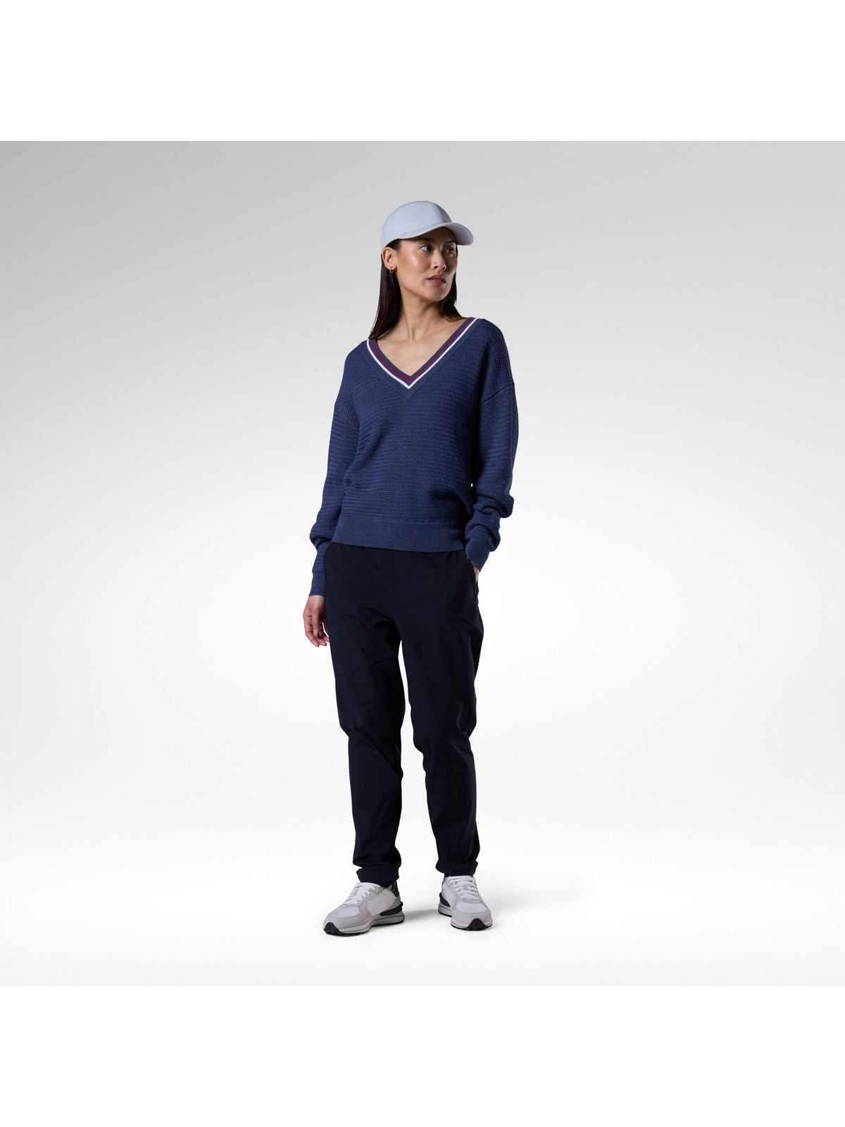 Sweter damski ROSSIGNOL W Knitted V Neck granatowy