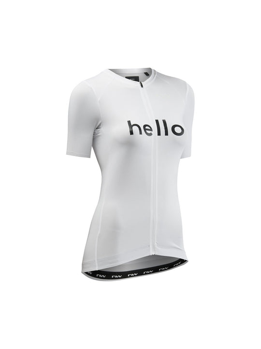 Koszulka rowerowa NORTHWAVE Blade Hello Goodbye Woman Jersey S/s biała
