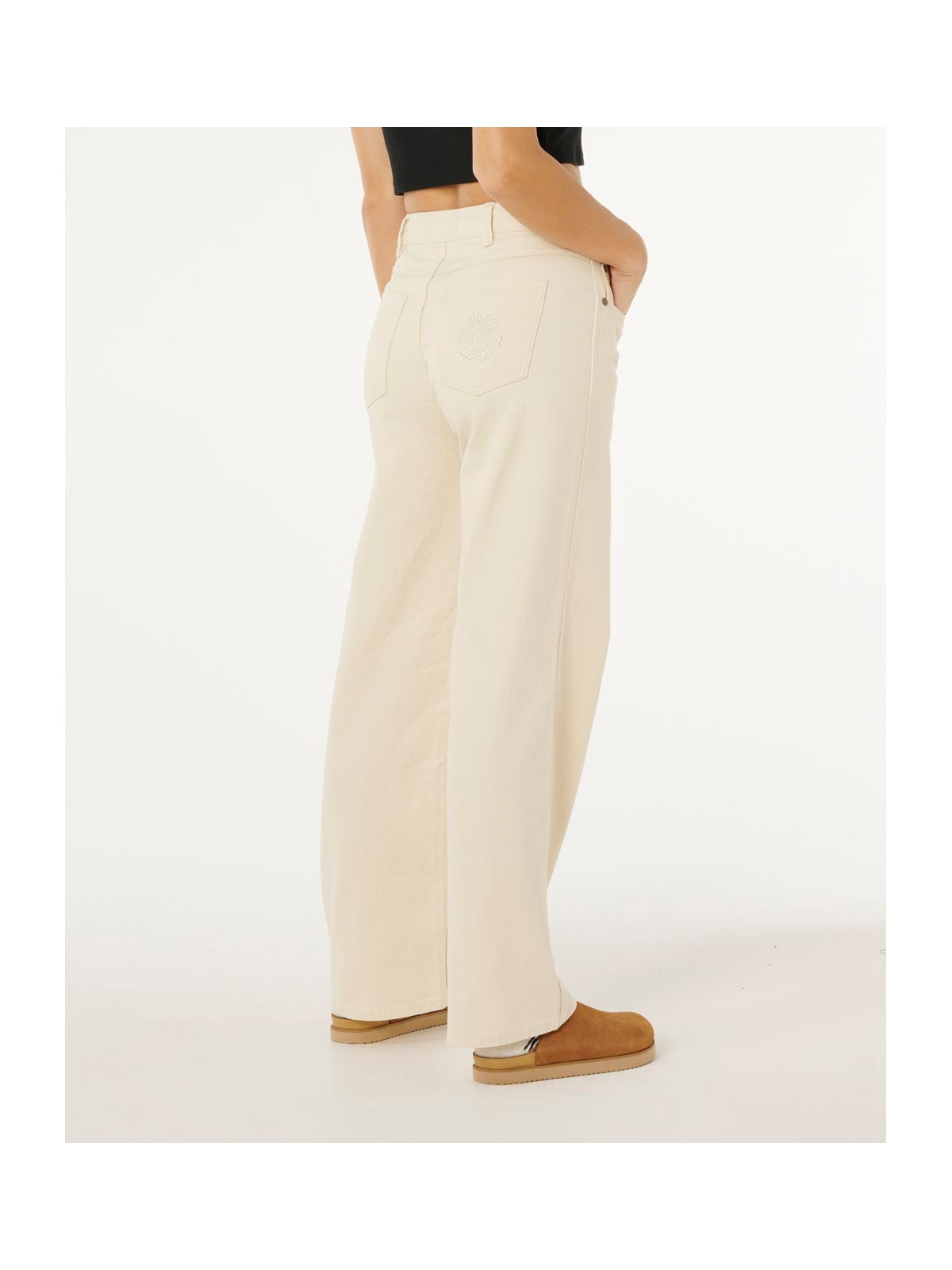 Spodnie damskie RIP CURL Aggie Relaxed Jeans beżowe