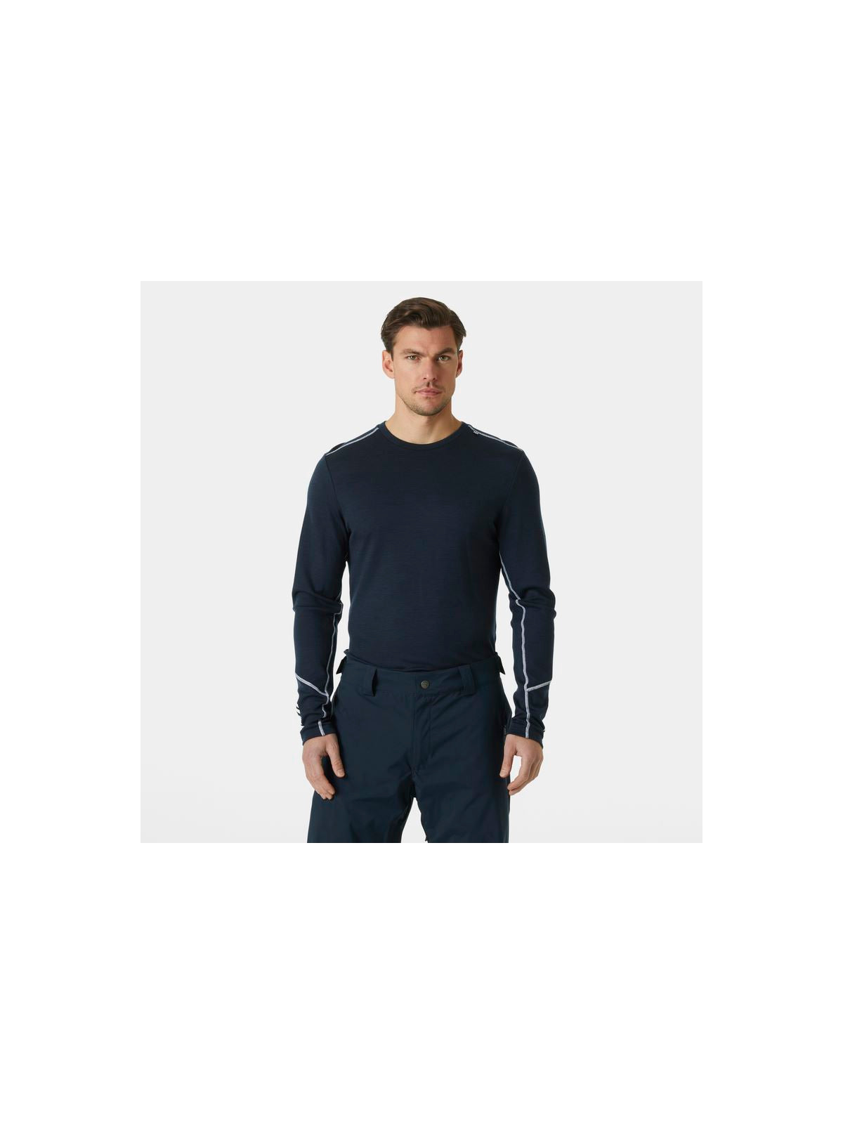 Koszulka męska HELLY HANSEN Lifa Merino Midweight Crew  kolor granatowy