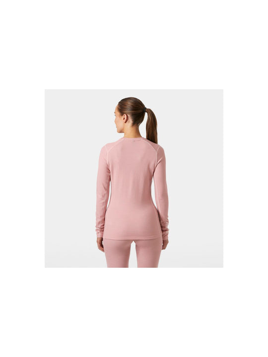 Koszulka damska HELLY HANSEN W Lifa Merino Midweight Crew kolor różowy
