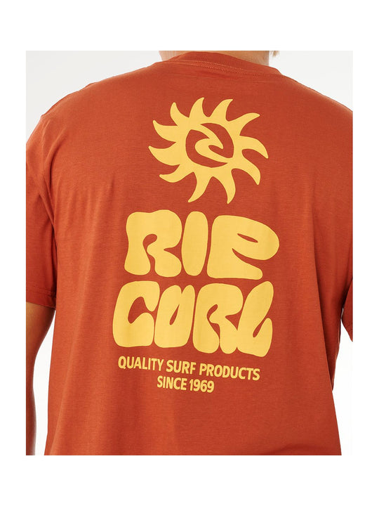 Koszulka męska RIP CURL Pacific Rinse Glass Off Tee brązowa
