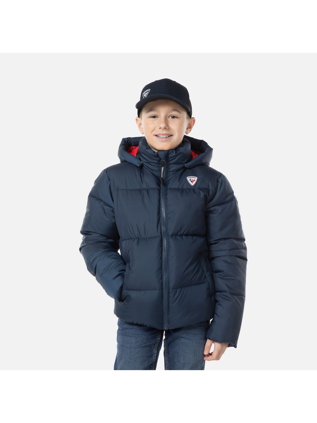 Kurtka chłopięca na zimę Rossignol Puffy Jkt granatowy - Adventure Sports