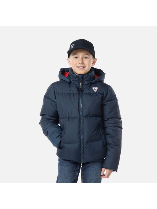 Kurtka chłopięca na zimę Rossignol Puffy Jkt granatowy - Adventure Sports
