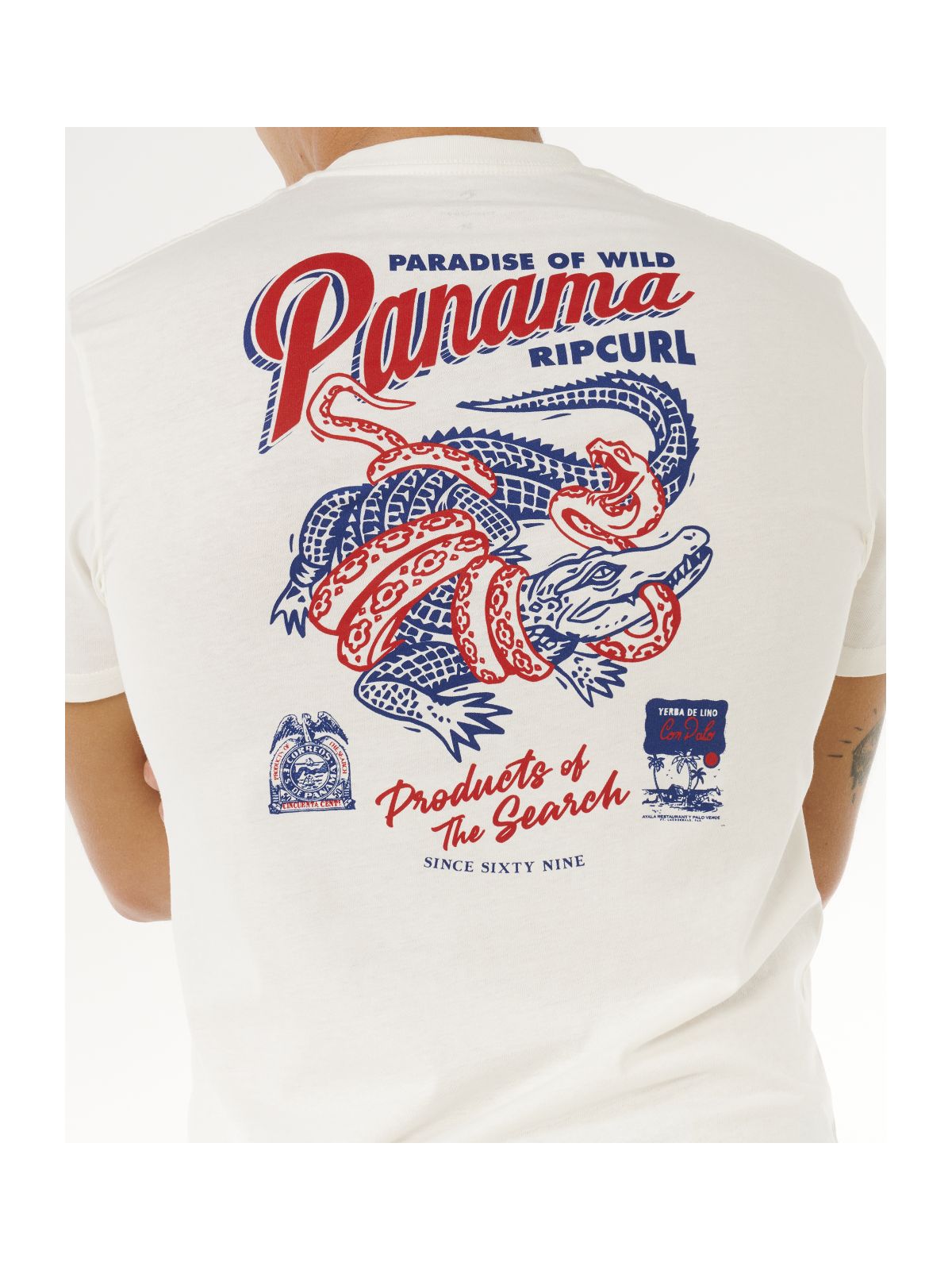 Koszulka męska RIP CURL Desti Animals Tee biała