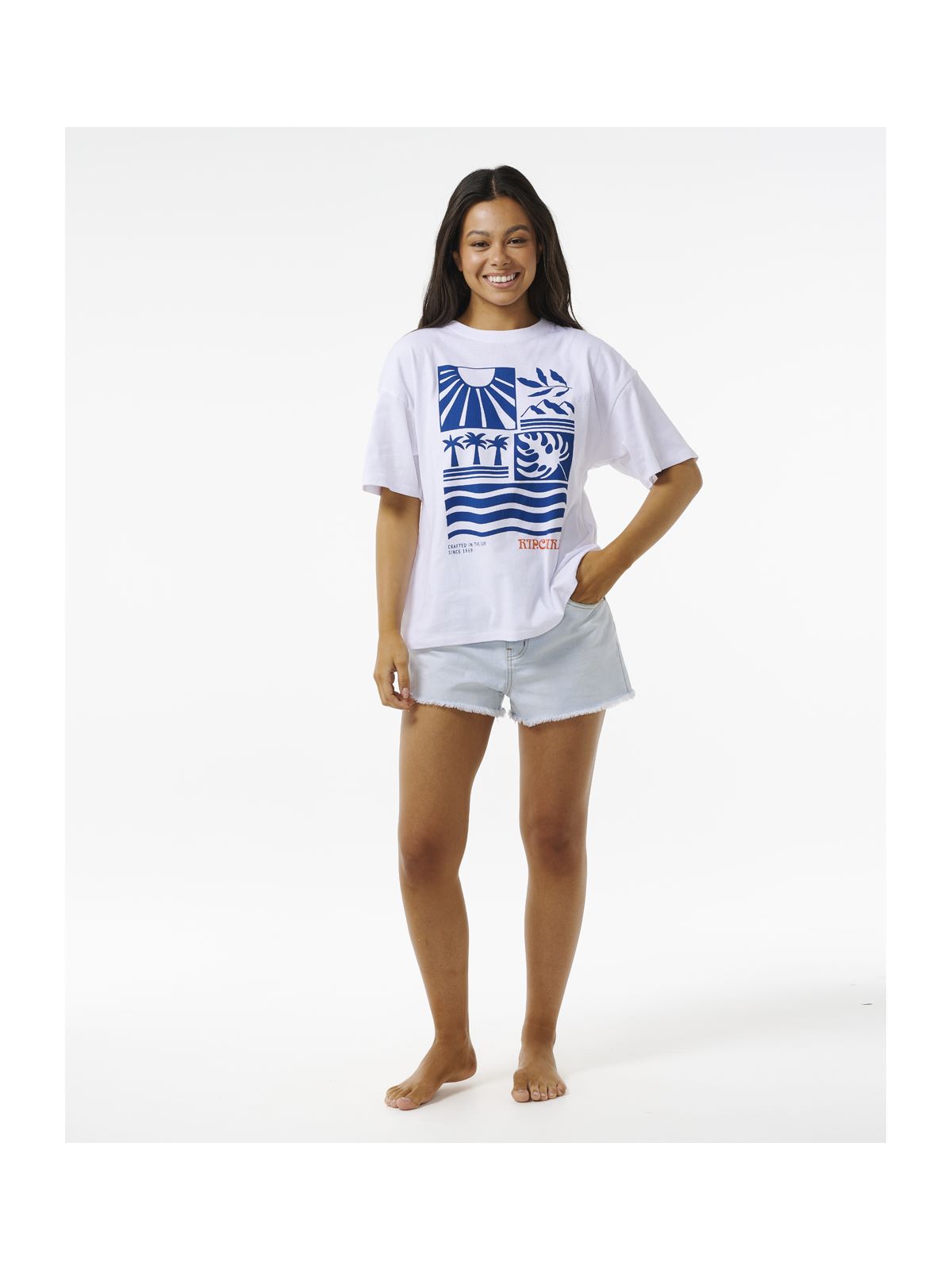 Koszulka RIP CURL Santorini Sun Heritage Tee biały - Adventure Sports