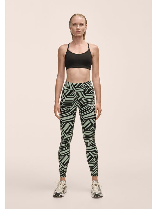 Legginsy damskie Casall Essential Printed Tights zielone - Adventure Sports
