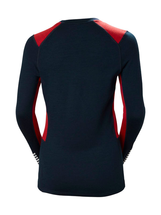 Bielizna termiczna damska HELLY HANSEN W LIFA MERINO MIDWEIGHT CREW granatowa
