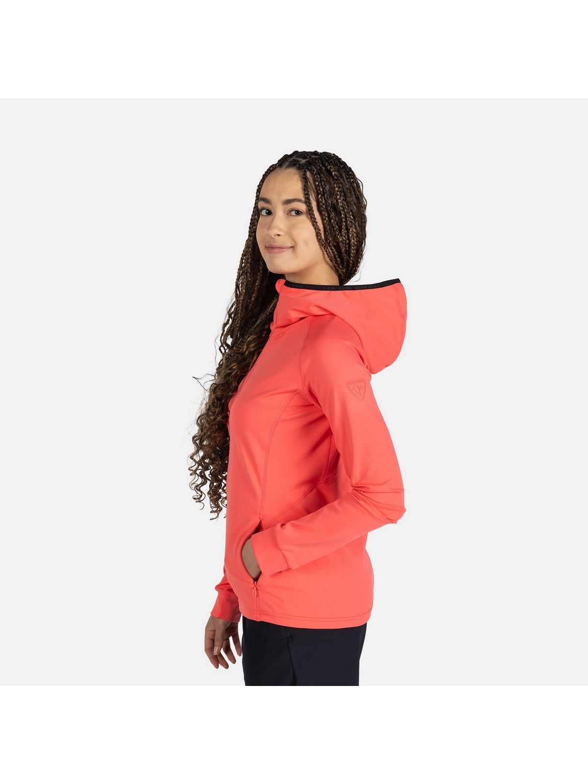 Bluza damska ROSSIGNOL W Mid Layer Thin Fz różowa - Adventure Sports