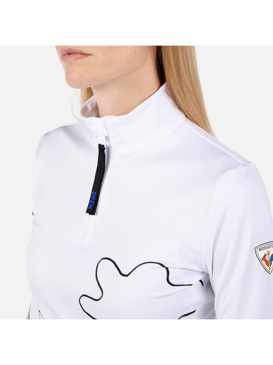 Koszulka Rossignol W Booster 1/2 Zip Top biały - Adventure Sports
