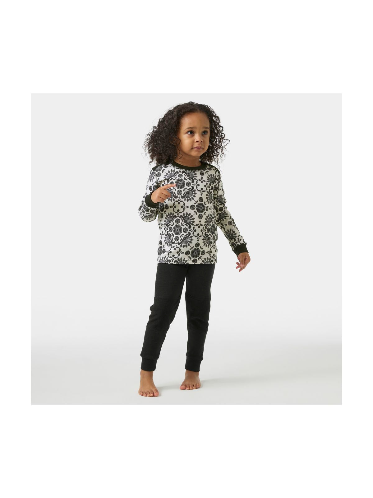 Bielizna termiczna dziecięca HELLY HANSEN K GRAPHIC LIFA MERINO SET czarna