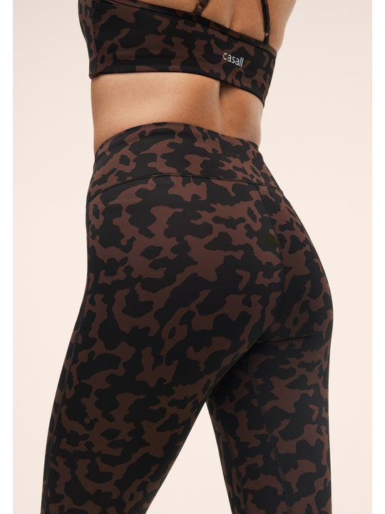 Legginsy damskie CASALL Essential Printed Tights brązowe
