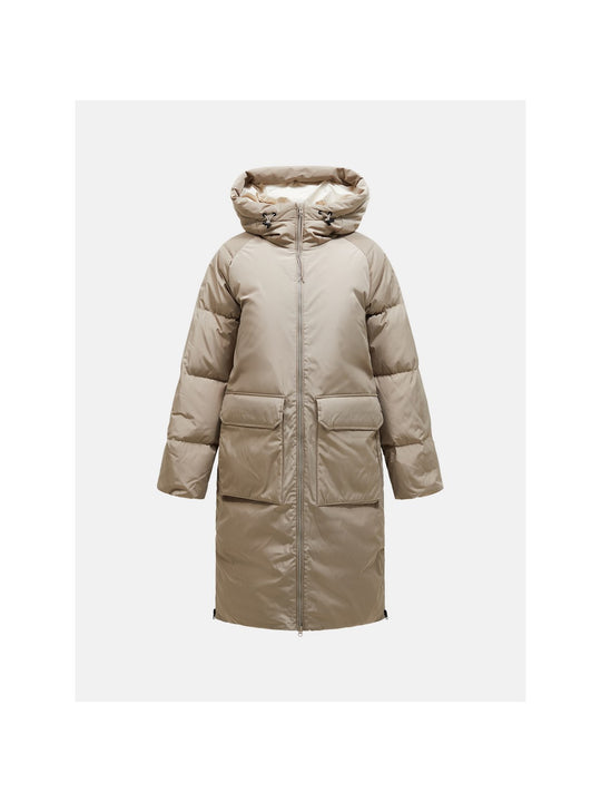 Płaszcz Peak Performance W Bluebird Down Coat beżowy - Kurtka - Adventure Sports
