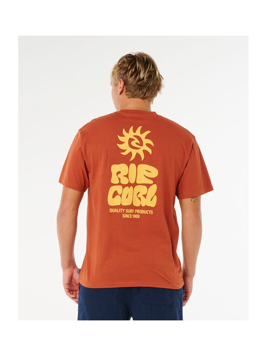 Koszulka męska RIP CURL Pacific Rinse Glass Off Tee brązowa
