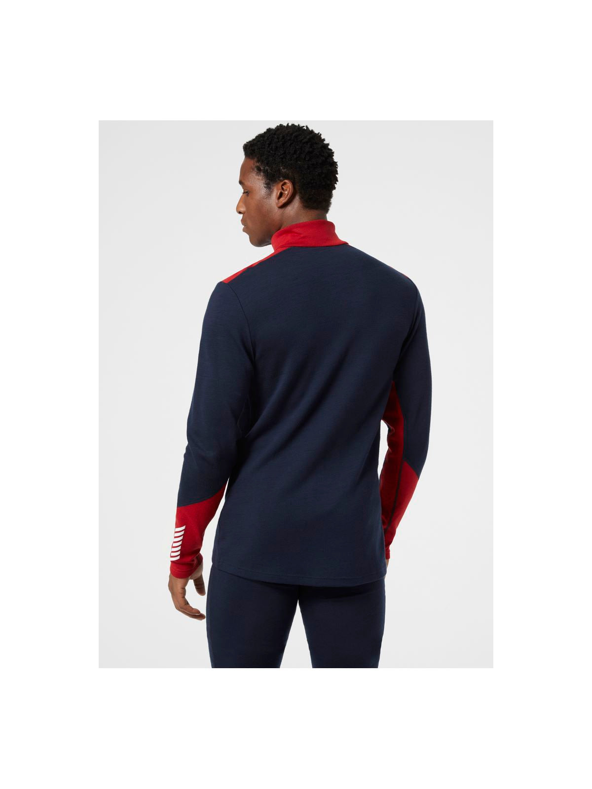 Koszulka męska HELLY HANSEN Lifa Merino Midweight 1/2 Zip  kolor granatowy