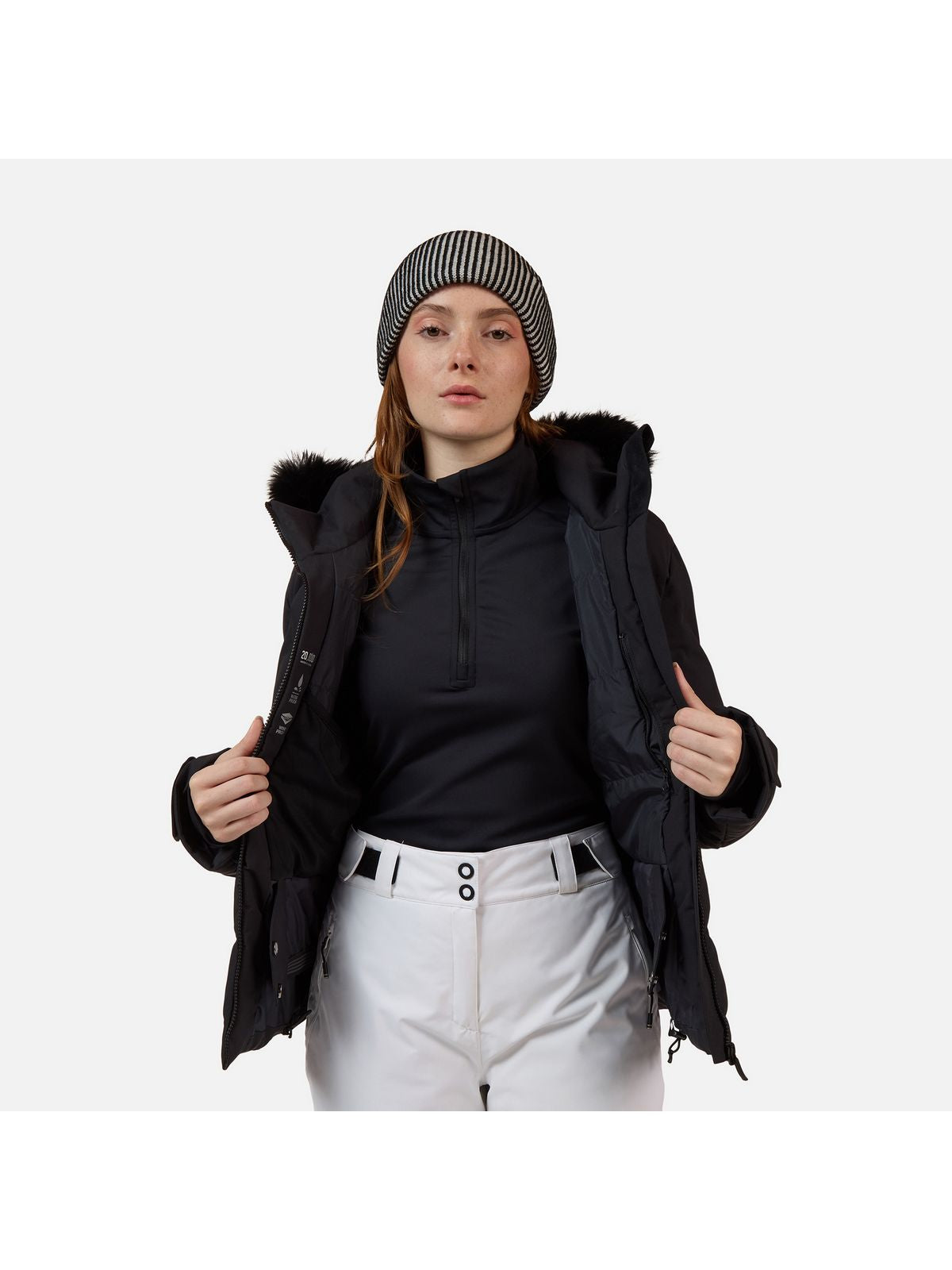 Kurtka narciarska damska ROSSIGNOL W STACI INSULATED JKT czarna