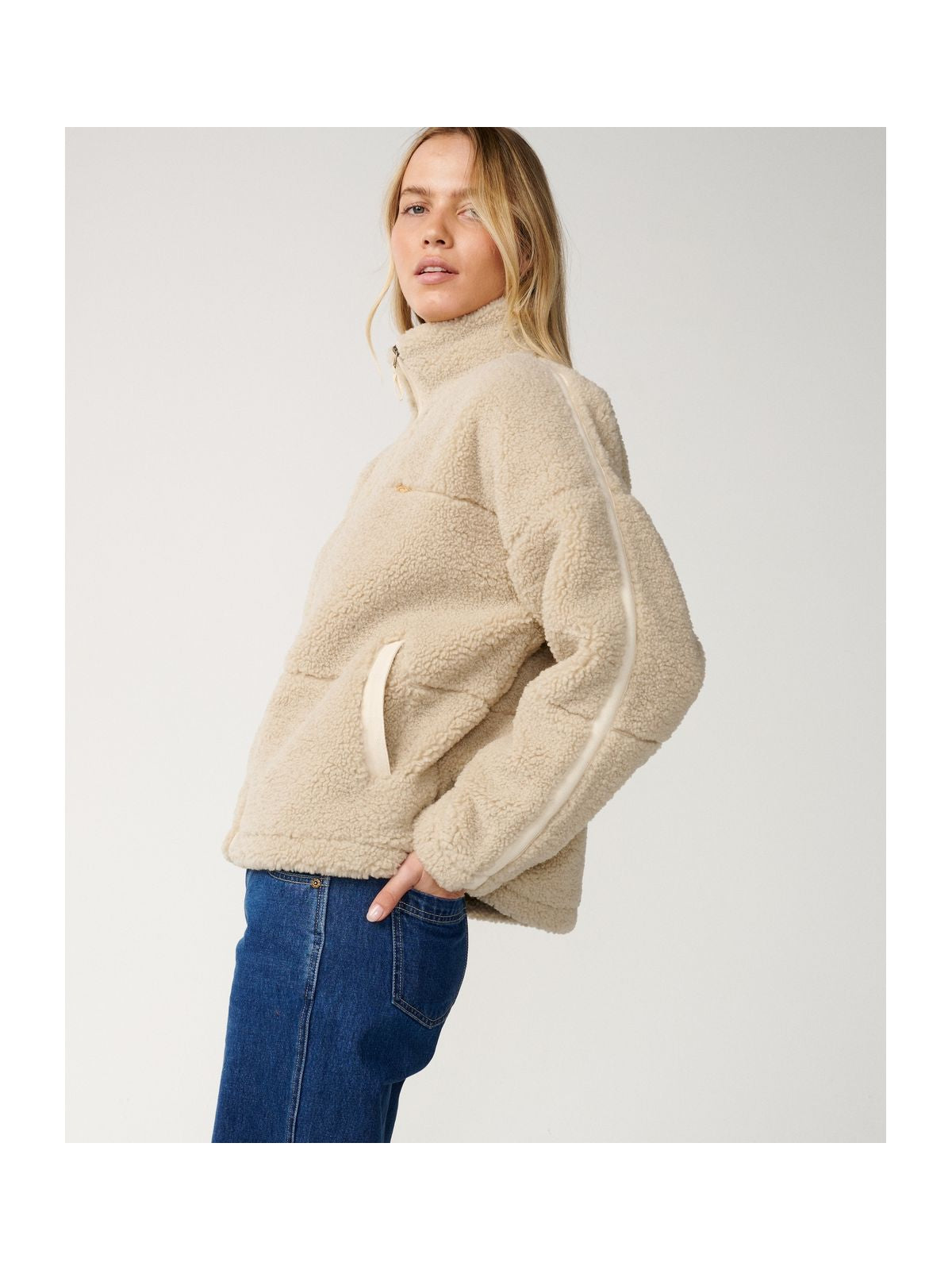 Kurtka damska RIP CURL Cala Nights Sherpa Jacket piaskowa