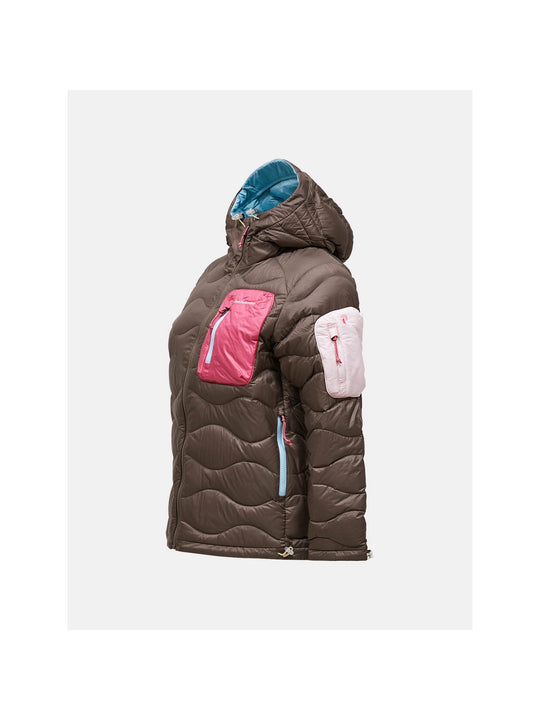 Kurtka puchowa damska PEAK PERFORMANCE Helium Utility Down Hood Jacket brązowa
