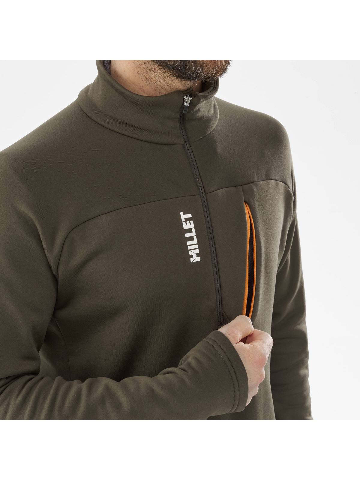 Bluza w góry męska MILLET M Seneca Fleece Po Zip brązowa - Adventure Sports