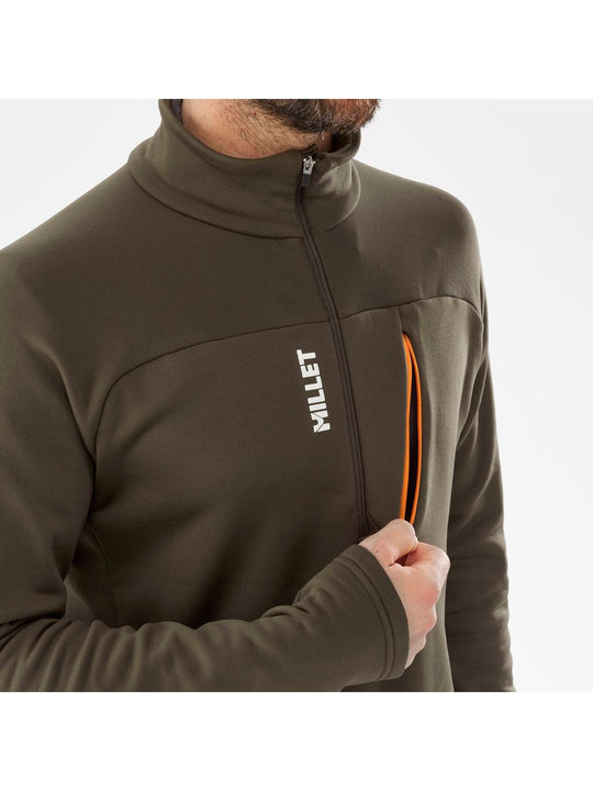 Bluza w góry męska MILLET M Seneca Fleece Po Zip brązowa - Adventure Sports
