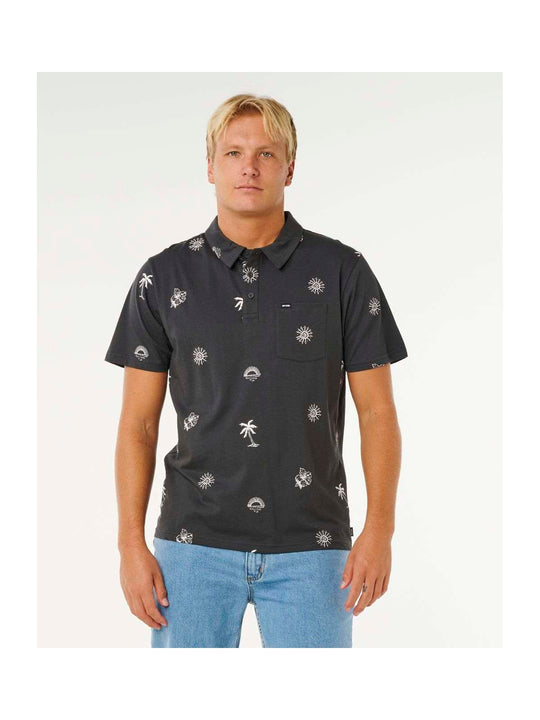 Koszulka męska RIP CURL Sessions Polo czarna
