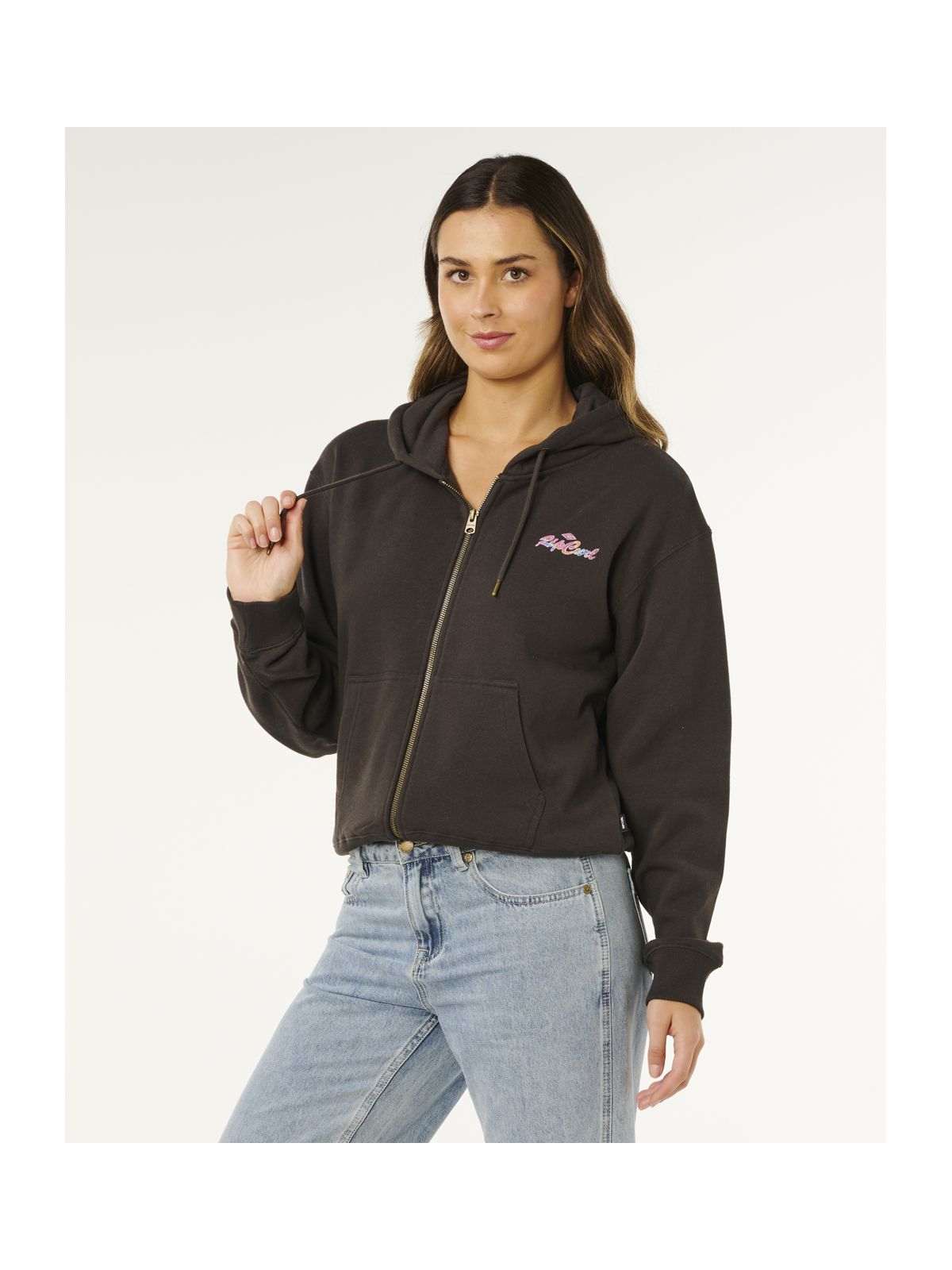 Bluza damska RIP CURL Lay Day Relaxed Zip Through czarna