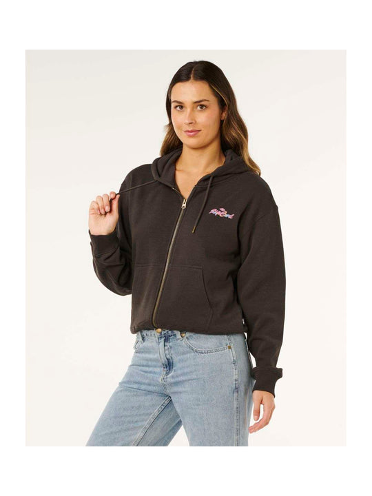Bluza damska RIP CURL Lay Day Relaxed Zip Through czarna
