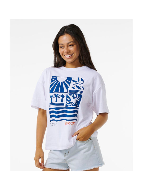 Koszulka RIP CURL Santorini Sun Heritage Tee biały - Adventure Sports

