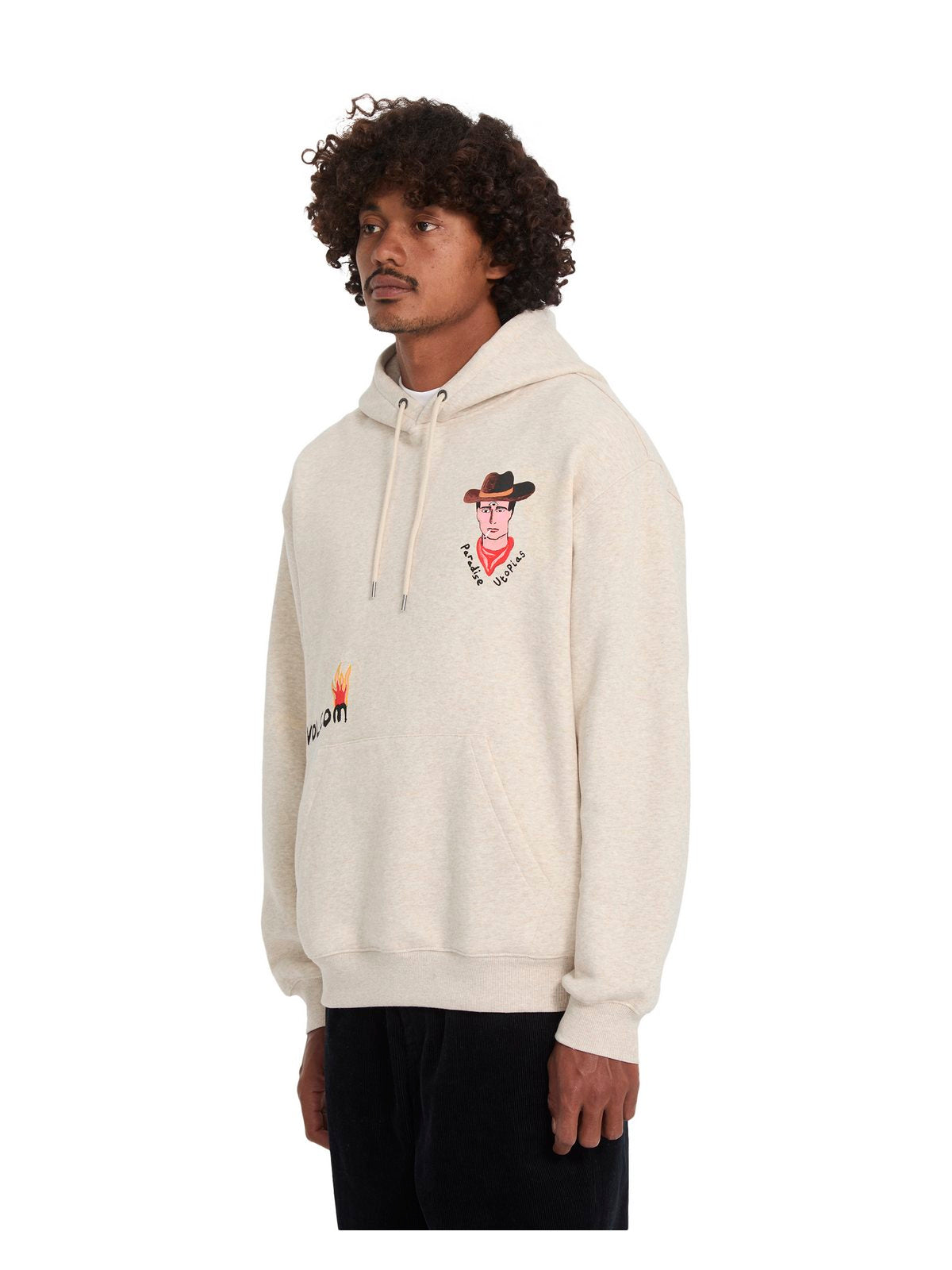 Bluza z kapturem VOLCOM Fa Mickey Mason Po biały