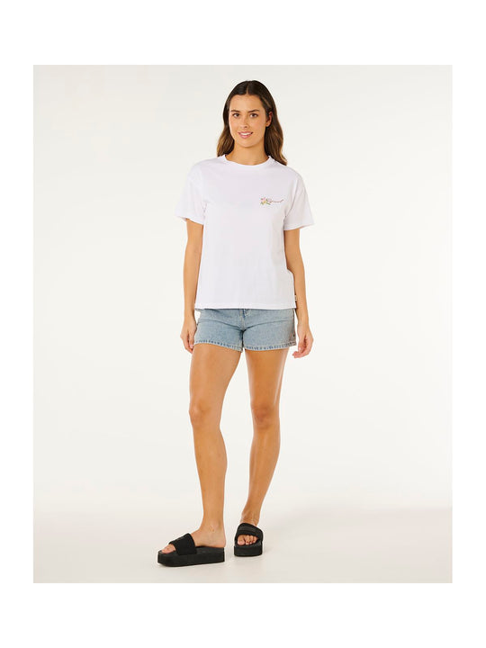 Koszulka damska RIP CURL Poolside Relaxed Tee biała

