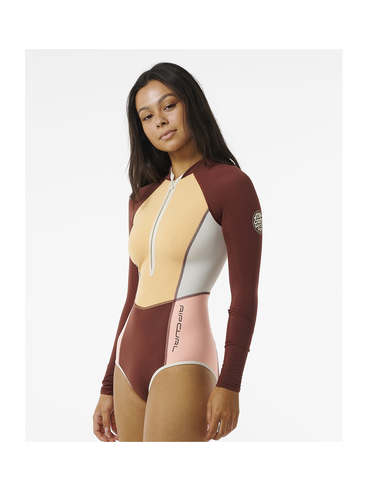 Lycra RIP CURL Block Party Upf 50 + Surfsuit brązowy - Adventure Sports