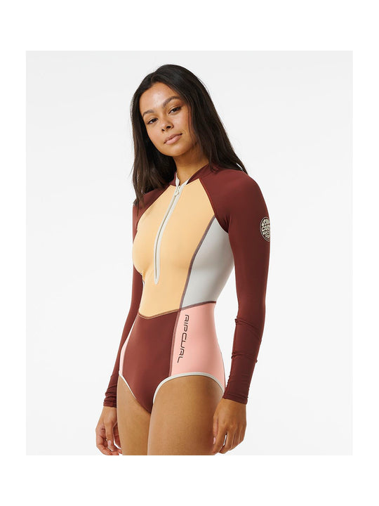 Lycra RIP CURL Block Party Upf 50 + Surfsuit brązowy - Adventure Sports
