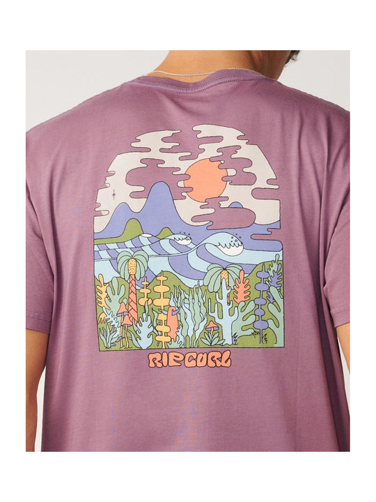 Koszulka męska RIP CURL Pacific Rinse Higgins Tee fioletowa
