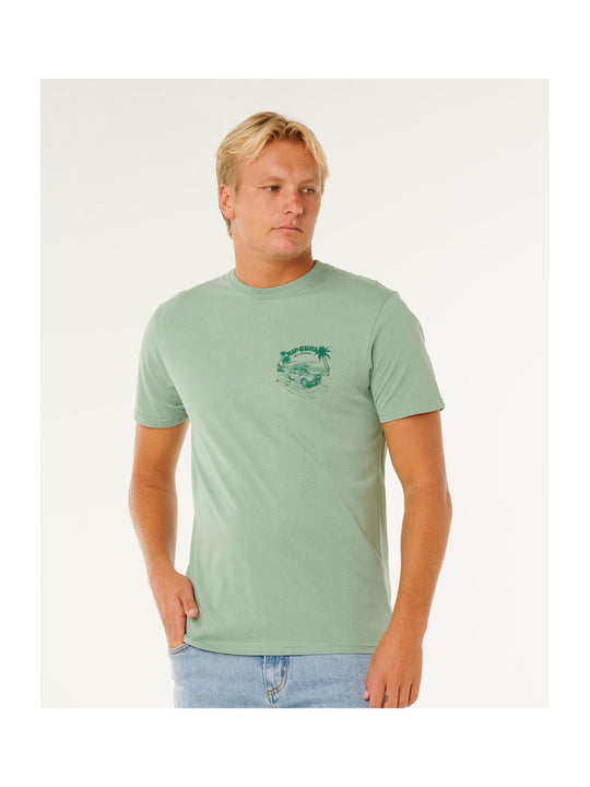 Koszulka męska RIP CURL Keep On Trucking Ss Tee zielona
