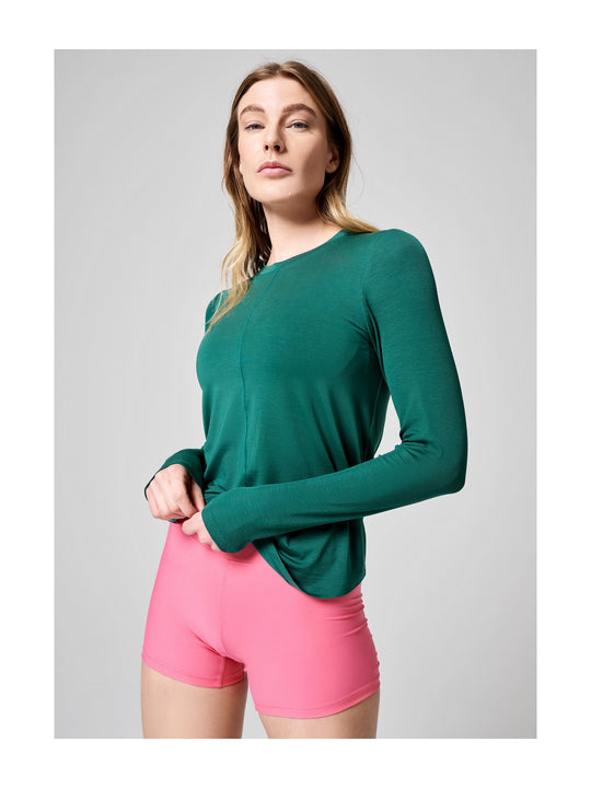Koszulka CASALL Delight Crew Neck Long Sleeve zielony - Adventure Sports
