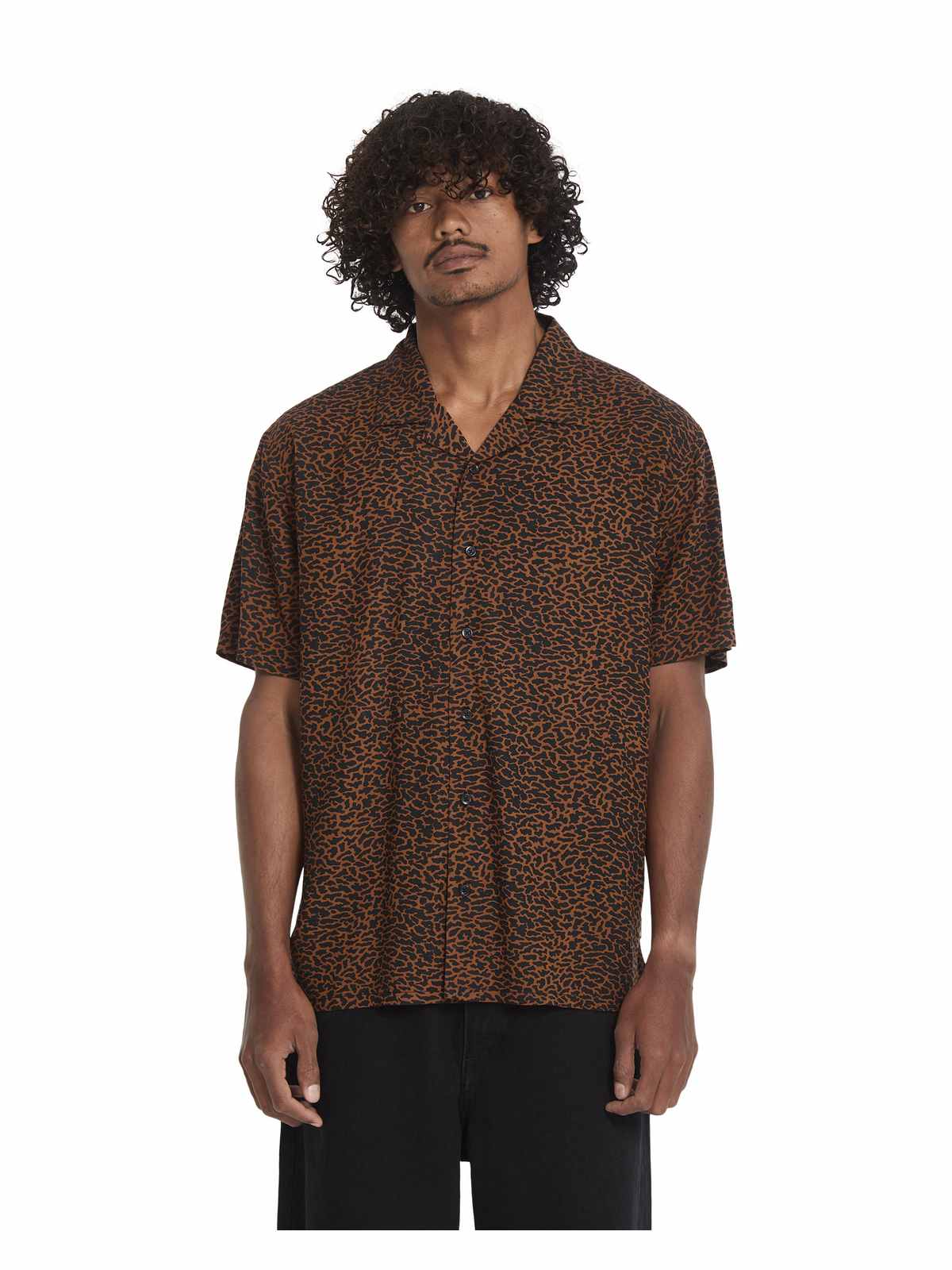 Koszula męska VOLCOM Utopias Print Ss brązowy