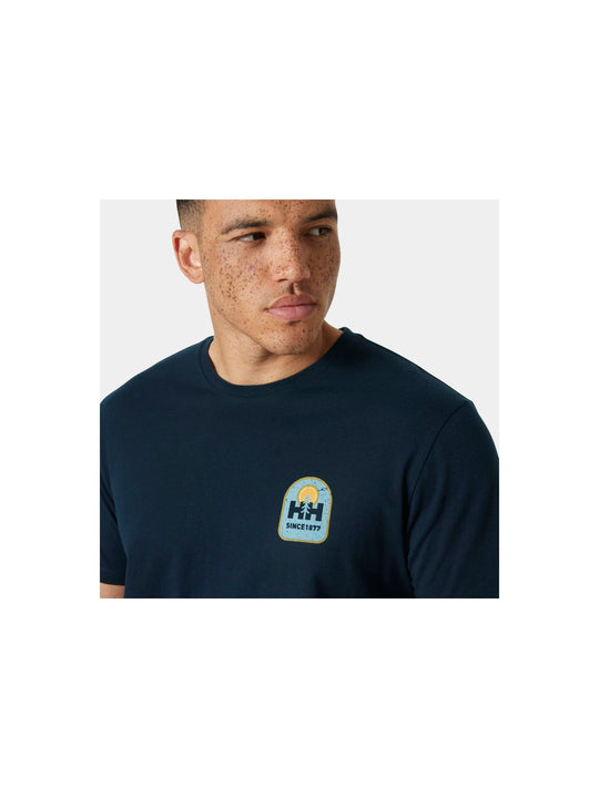 Koszulka HELLY HANSEN MASSIF GRAPHIC T-SHI granatowy - Adventure Sports
