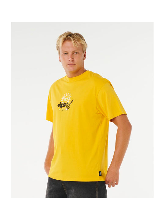 Koszulka męska RIP CURL Inner Visions Rotten Sun Tee żółta

