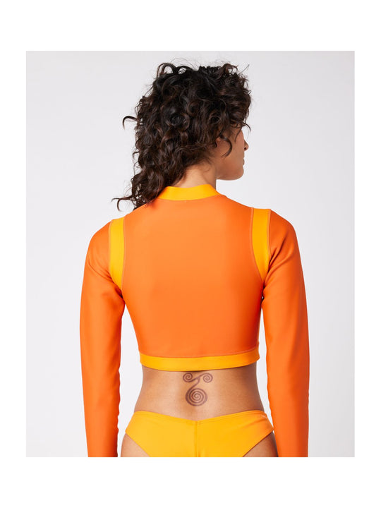 Top RIP CURL Mirage Coco Ls Crop Zipped pomarańczowy - Adventure Sports
