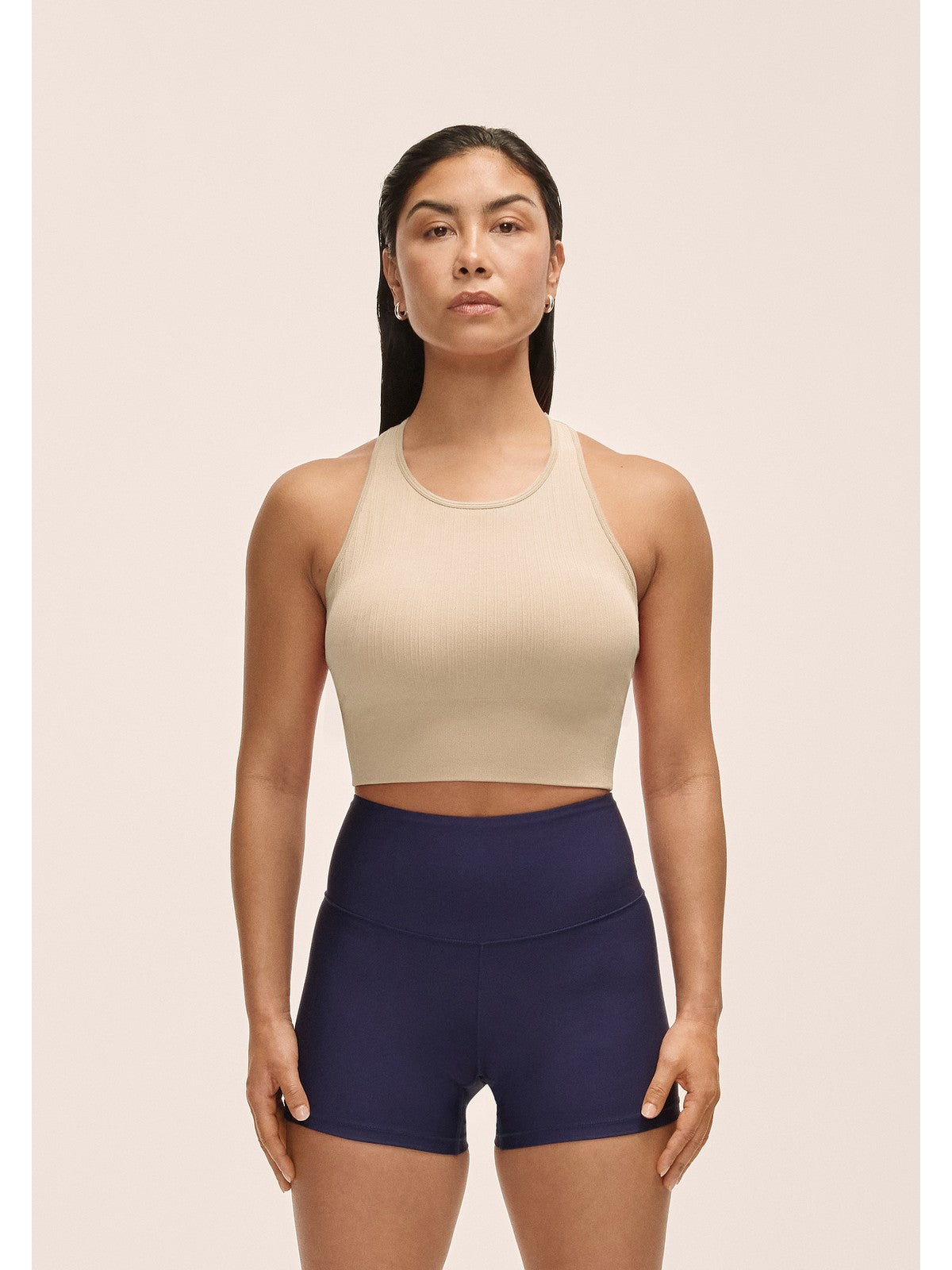 Top Casall Multi Rib Seamless Padded Sports Top kolor beżowy