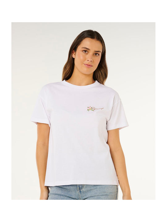 Koszulka damska RIP CURL Poolside Relaxed Tee biała
