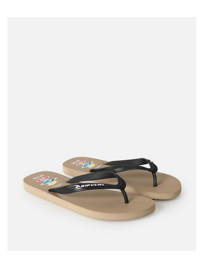 Japonki plażowe męskie RIP CURL Icons Of Surf Bloom Open Toe beżowe