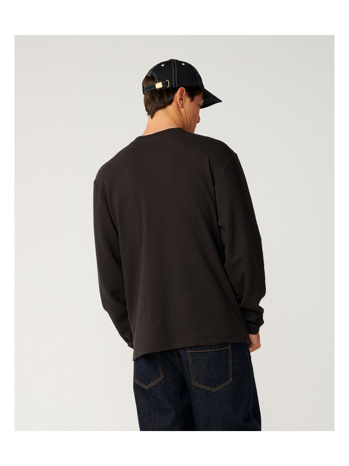 Koszulka męska RIP CURL Premium Surf Waffle L/S Tee czarna